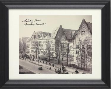 Whitney Harris signed 1945-46 WWll Nuremberg Trials B&W 8x10 Photo imperfect Custom Framing PSA- Prosecutor Military Tribunals