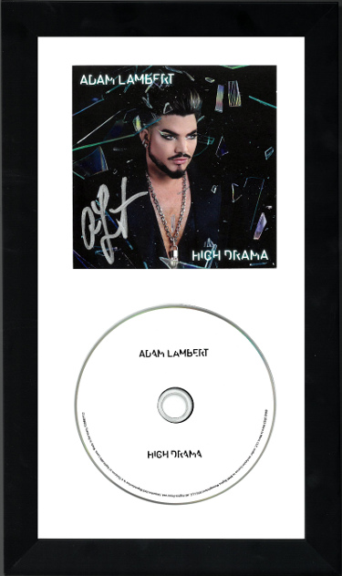 Adam Lambert signed 2023 High Drama 4.75x4.75 Art Card w/ Album Hard Cover Booklet & CD 6.5x12 Custom Framing- COA