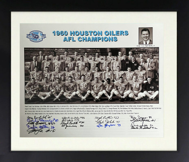 1960 Houston Oilers AFL Champions 16x20 Team Signed Photo-16 Sigs  Custom Framing BECKETT-Banfield/Milstead/Kendall