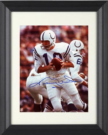 Johnny Unitas signed Baltimore Colts NFL Licensed 8x10 Photo Custom Framing- Beckett Review/Tuff Stuff LOA
