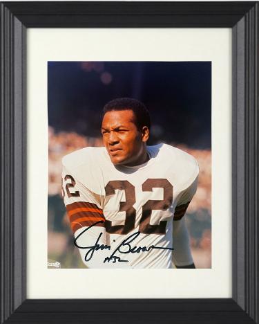Jim Brown signed Cleveland Browns 8x10 Photo Custom Framing- Beckett Review/Tuff Stuff LOA