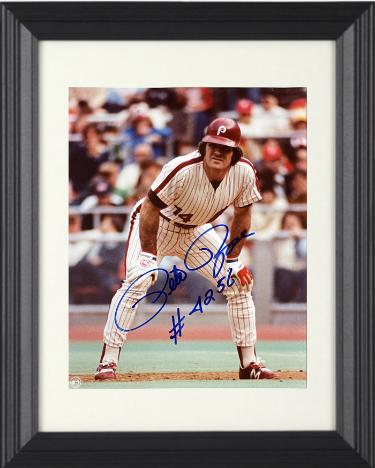 Pete Rose signed Philadelphia Phillies MLB Licensed 8x10 Photo #4256 Custom Framing- Tuff Stuff LOA (HIT KING)