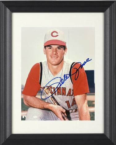 Pete Rose signed Cincinnati Reds MLB Licensed 8x10 Photo Custom Framing- Tuff Stuff LOA (HIT KING/4256)