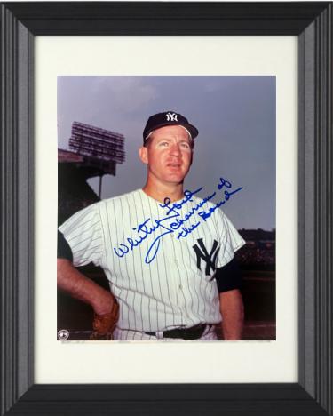 Whitey Ford signed New York Yankees MLB Licensed 8x10 Photo Chairman of the Board imperfect Custom Framing- Tuff Stuff COA/Show