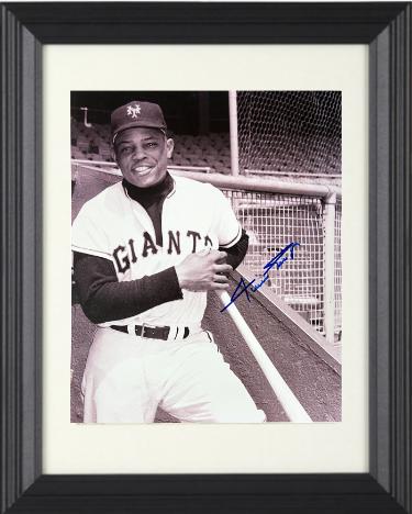 Willie Mays signed New York Giants Vintage 8x10 Photo Custom Framing- Ken Goldin, The Score Board, Inc COA (HOF)