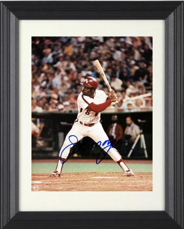 Joe Morgan signed Philadelphia Phillies MLB Licensed 8x10 Photo minor dings Custom Framing- Tuff Stuff COA (HOF)