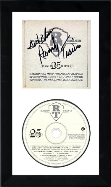 Randy Travis signed 2011 25th Anniversary Celebration CD Cover/CD- COA- 6.5x12 Custom Framing Country Music
