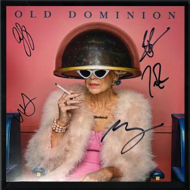 Old Dominion Band Signed 2025 Barbara Album Blush Pink Vinyl Record LP Custom Framing COA Matthew Ramsey/Rosen/Sellers/Sprung