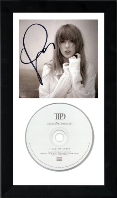 Taylor Swift signed 2024 The Tortured Poets Department 4.75x4.75 Art Card w/ Booklet w/ CD 6.5x12 Custom Framing- Beckett Review