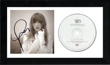 Taylor Swift signed 2024 The Tortured Poets Department 4.75x4.75 Art Card w/ Booklet w/ CD 6.5x12 Custom Framing- Beckett Review