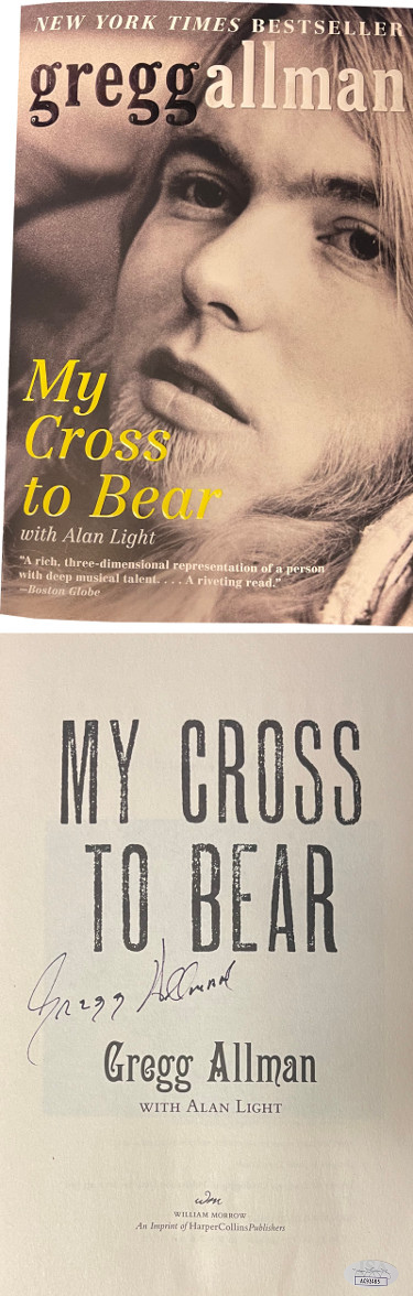 Gregg Allman signed "My Cross To Bear"Embossed Softcover Book Minor imperfection- JSA #AC92485 (Allman Brothers Band)