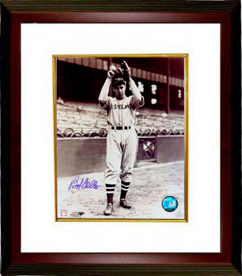 Bob Feller signed Cleveland Indians 8x10 Vintage Sepia Photo Custom Framing - JSA Hologram