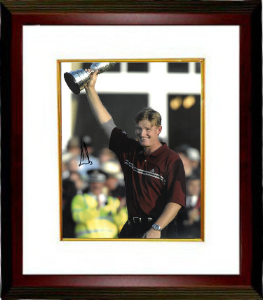 Ernie Els signed PGA 11x14 Photo Custom Framing - JSA Hologram (w/ Trophy at 2002 Open Championship)