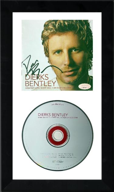 Dierks Bentley signed 2008 Greatest Hits/Every Mile A Memory Album CD Cover/CD-JSA #AC92547- 6.5x12 Custom Framing