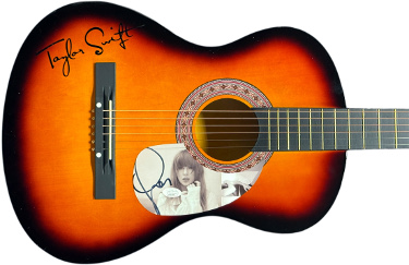 Taylor Swift signed Tortured Poets Cut Sunburst 38" Acoustic Guitar- JSA#AV51579 (CD signed Cut/Pick Guard)