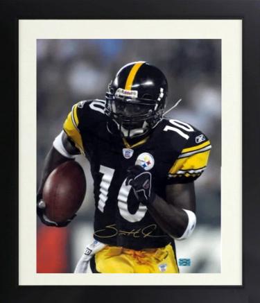 Santonio Holmes signed Pittsburgh Steelers 16x20 Photo Custom Framing- Holmes Hologram