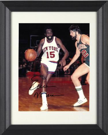 Earl Monroe signed New York Knicks 8x10 Photo Custom Framing- JSA (1973 Champ/4X AS/The Pearl)
