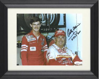 Bobby Allison signed NASCAR 8x10 Photo NHOF 2011 Custom Framing- JSA Hologram (w/ Davey Allison)