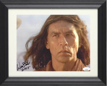 Wes Studi signed Geronimo Vintage 8x10 Photo 2015 Custom Framing- JSA Hologram #EE63200 (Last of the Mohicans)