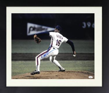 Doc/Dwight Gooden signed New York Mets 16x20 Photo Custom Framing- JSA ('84 ROY/'85 CY/No Hitter)