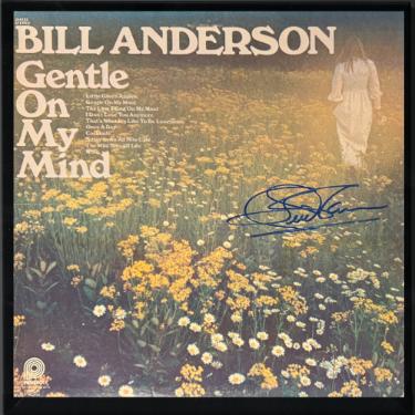 Bill Anderson signed 1968 Gentle on My Mind Album Cover/LP/Vinyl Record Custom Framing- JSA #GG08476