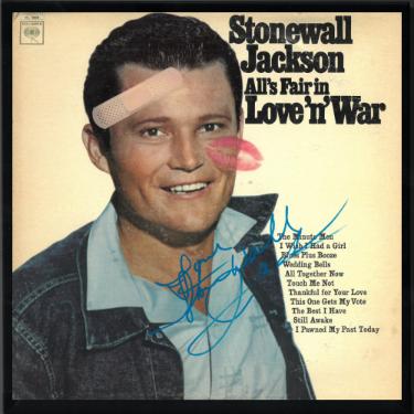 Stonewall Jackson signed 1966 All's Fair in Love 'n' War Album Cover/LP/Vinyl Record Love Custom Framing- JSA #JJ96566