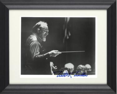 Mitch Miller signed Vintage B&W 8x10 Photo Custom Framing (Musician/Conductor/Record Producer) - COA