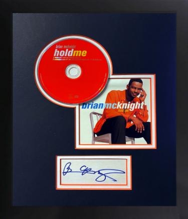 Brian McKnight signed 1998 Hold Me Album Single Cover w/ CD & 2x4 Cut Signature Custom Framing- COA