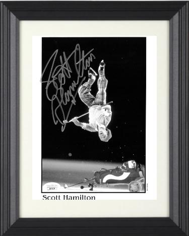 Scott Hamilton signed B&W 8x10 Photo Custom Framing- JSA #SS51628 (Figure Skating/Olympic Gold Medalist)