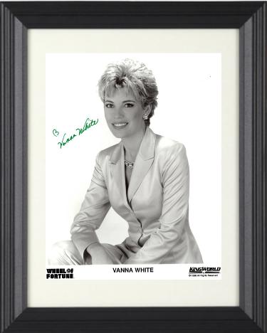 Vanna White Signed 1996 Wheel of Fortune/King World B&W 8x10 Photo Custom Framing COA