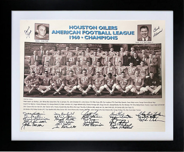 1960 Houston Oilers AFL Champions 16x20 Team Photo -27 Sigs Custom Framing (RARE/Bud Adams/Orville Trask)- Beckett Review
