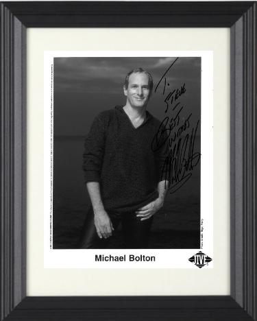 Michael Bolton signed 2002 Jive/Zomba B&W Promo 8x10 Photo To Steve Best Wishes Custom Framing- COA