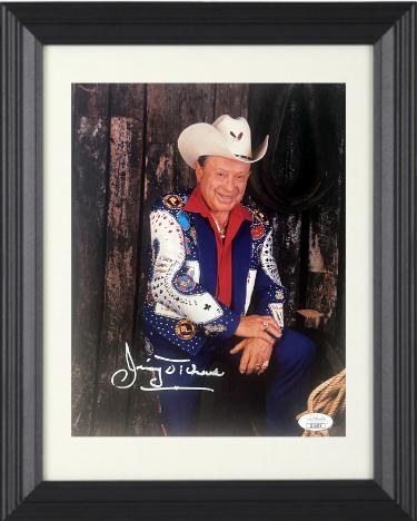 Little Jimmy Dickens signed Country Music Color 8x10 Photo Custom Framing- JSA #II11638