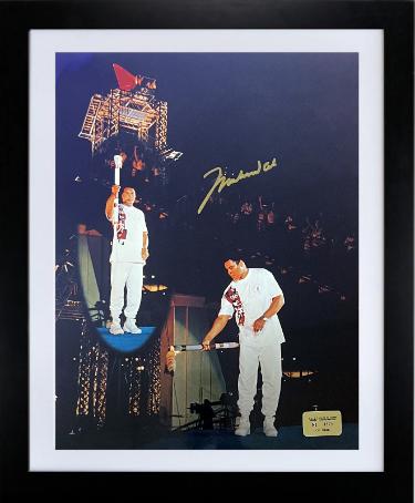 Muhammad Ali signed 16x20 Photo 1996 Atlanta Olympics Torch Lighting Custom Framing- /1996- Ali/Prince COA w/VHS Tape of Signing
