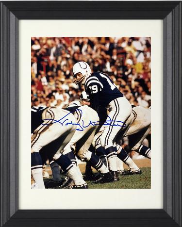 Johnny Unitas signed Baltimore Colts NFL Licensed 8x10 Photo Custom Framing- Beckett Review/Tuff Stuff LOA
