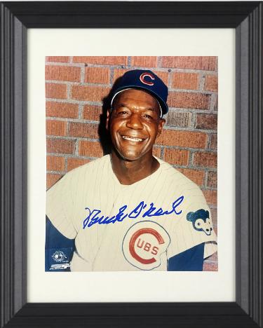 Buck O'Neil signed Chicago Cubs 8x10 Photo Custom Framing- Collector's Showcase LOA/Show Ticket