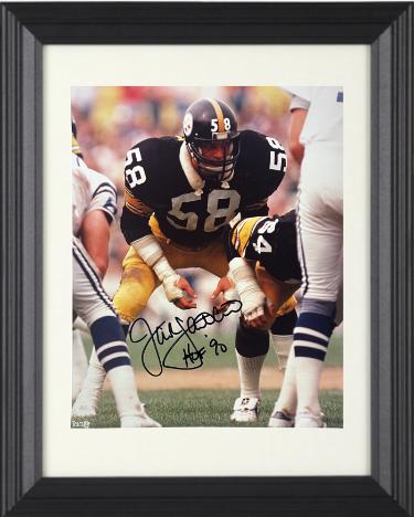 Jack Lambert signed Pittsburgh Steelers NFL Licensed 8x10 Photo HOF 90 imperfect Custom Framing- Tuff Stuff COA