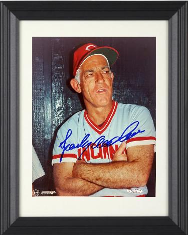 Sparky Anderson signed Cincinnati Reds MLB Licensed 8x10 Photo Custom Framing- Sports World Collectibles #A26991/COA