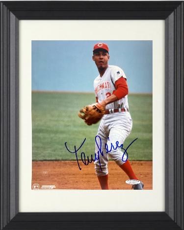 Tony Perez signed Cincinnati Reds MLB Licensed 8x10 Photo imperfect Custom Framing- Sports World Collectibles #A32693/COA (HOF)