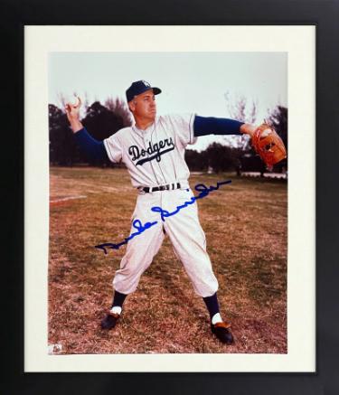 Duke Snider signed Brooklyn Dodgers MLB Licensed 8x10 Photo Custom Framing imperfect- Tuff Stuff COA