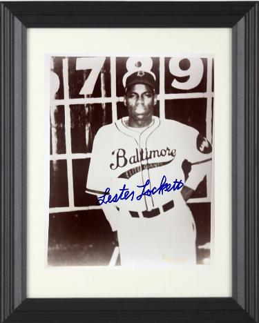 Lester Lockett signed Baltimore Elite Giants Vintage B&W 8x10 Photo Custom Framing- COA/CSA Show Ticket/Photo