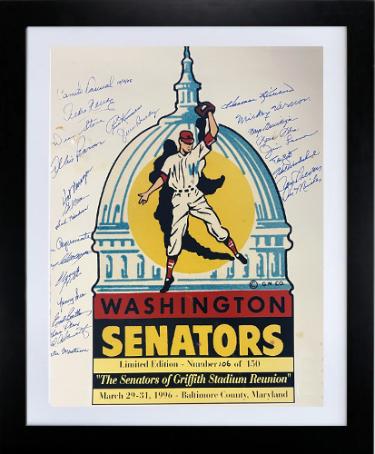 Washington Senators Griffith Stadium Reunion 16x20 Photo 26 sigs/150 Beckett Custom Framing Killebrew/Pascual/Sievers/Mincher/V