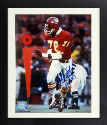 Bobby Bell signed Kansas City Chiefs NFL Licensed 8x10 Photo HOF 83 Custom Framing imperfect- COA/CS Show Ticket