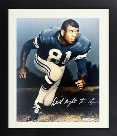 Dick Lane signed Los Angeles Rams 8x10 Photo Night Train Custom Framing imperfect- Sports World Collectibles #A32688/COA