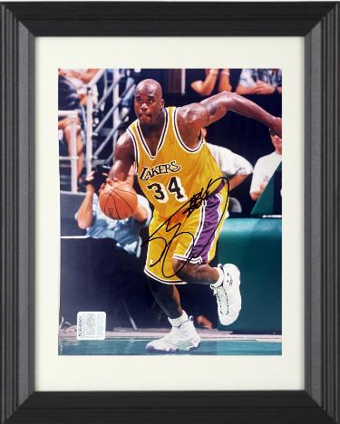 Shaquille O'Neal signed Los Angeles Lakers NBA Licensed 8x10 Photo imperfect Custom Framing- COA (HOF)