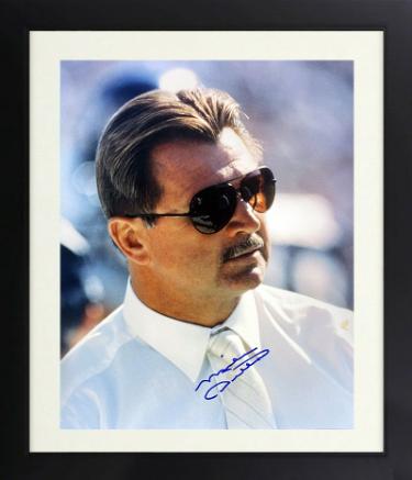 Mike Ditka signed Chicago Bears 8x10 Photo imperfect Custom Framing- NFL Alumni, Inc. LOA (HOF/SB Champ)