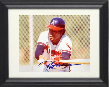 Rod Carew signed California Angels 8x10 Photo imperfect Custom Framing- COA (HOF)