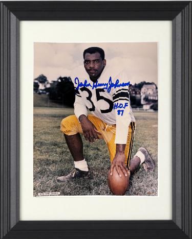 John Henry Johnson signed Pittsburgh Steelers 8x10 Photo HOF 87 imperfect Custom Framing- COA