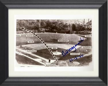 Bill Mazeroski signed Pittsburgh Pirates 1960 World Series 8x10 Photo 10-13-60 Custom Framing- Collector's Showcase COA
