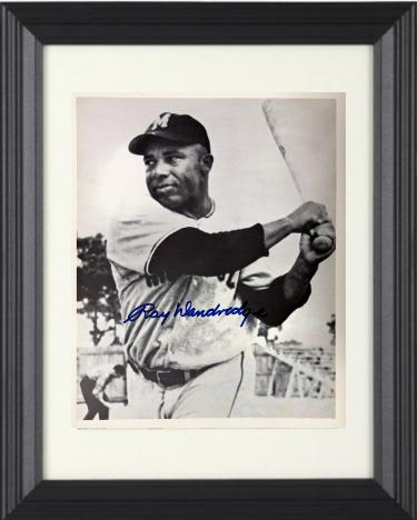 Ray Dandridge signed Minneapolis Millers Negro League B&W 8x10 Photo Custom Framing- COA (HOF)